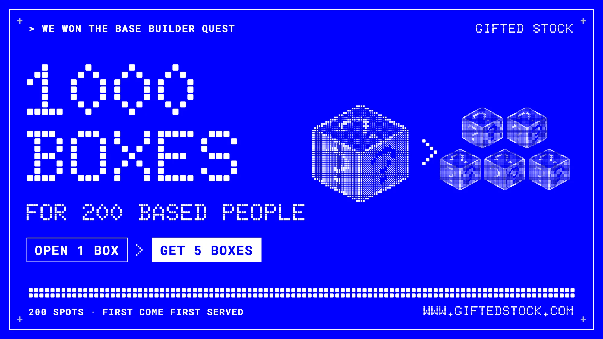 FCFS 1000 BOXES by Gifted Stock